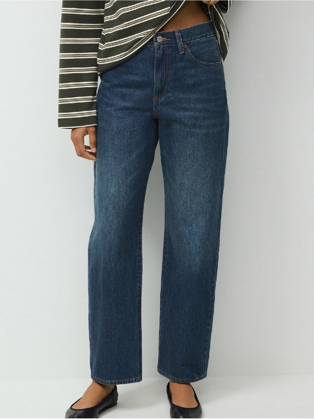 Aritzia 90s Marlo Hi-Rise Baggy Jeans in Dark Blue